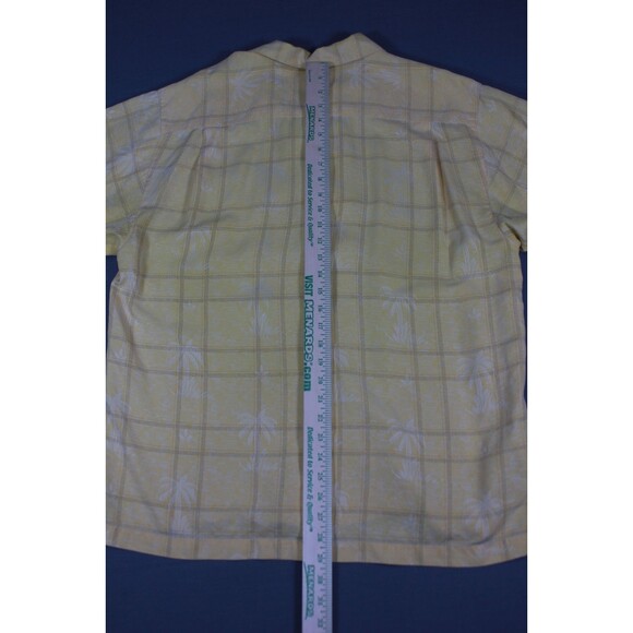 Tommy Bahama Shirt Mens Yellow Silk Floral Hawaiian Button Relax Casual Medium - Picture 6 of 9